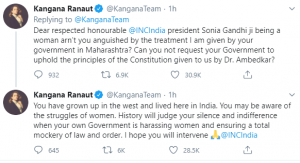 Your govt harassing women, aren't you anguished, Kangana Ranaut attacks Sonia Gandhi 1