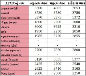 Gujarat All APMC Latest rates of 28 January
