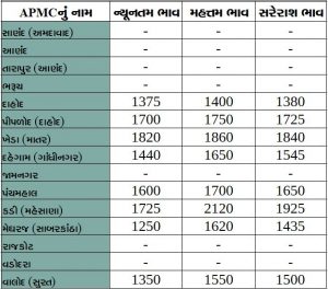 Gujarat All APMC Latest rates of 25 February 2020 Gujarat ni badhij APMC na Mandi rates