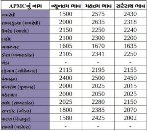 Gujarat All APMC Latest rates of 4 February 2020