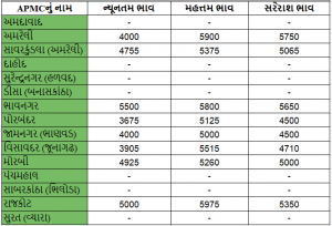 Gujarat All APMC Latest rates of 16 March 2020 Gujarat ni badhij APMC na Mandi rates