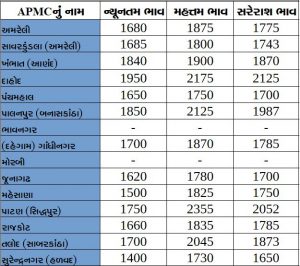 Gujarat All APMC Latest rates of 12 March 2020 Gujarat ni badhij APMC na Mandi rates
